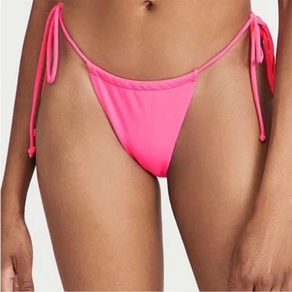 Good American Tiny Ties Bikini Bottom Size 4 XL Hot Pink NWT Swimsuit